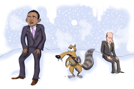 US-Russia relations enter a new Ice Age. Drawing by Niyaz Karim