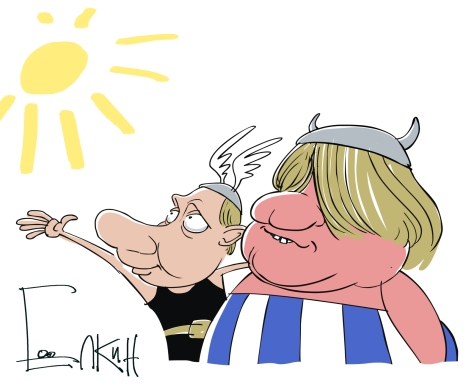 Will Gérard Depardieu help fill Russia’s coffers? Drawing by Sergei Yolkin