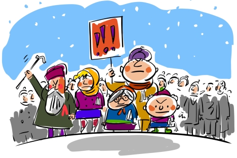 The March of Moscow's Silent Majority? Drawiing by Alexei Yorsh