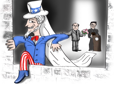 U.S.-Russia relations. Drawing by Niyaz Karim