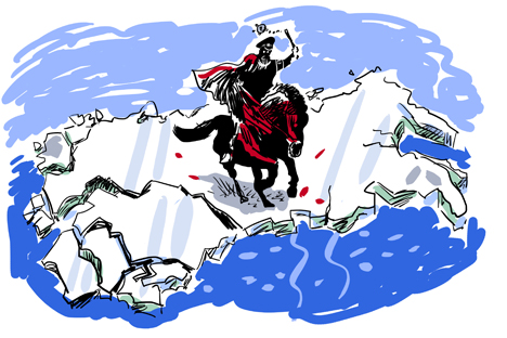 Ethnic nationalism threatens Russia’s unity. Drawing by Alexey Yorsh