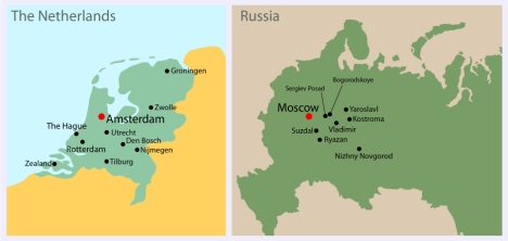 Russian and Dutch cities which participants of the the Netherlands-Russia educational project visited. View the infographic. 