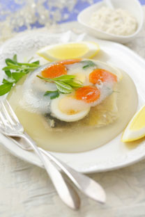 Jellied fish – the combination of Russia and French cuisine