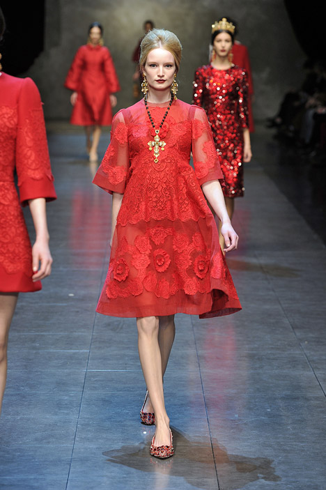 the Fall/Winter 2013 Dolce & Gabbana collection, or Temperley Collection Fall/Winter 2012-2013