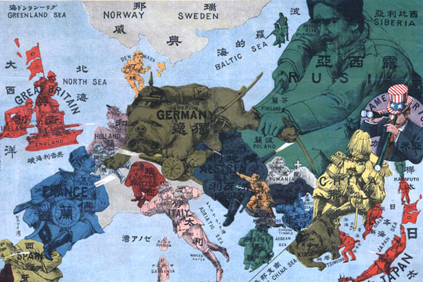 第一次世界大戦中のヨーロッパの寓話的地図 ロシア ビヨンド