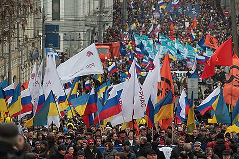Wide range of Russians protest Crimea vote