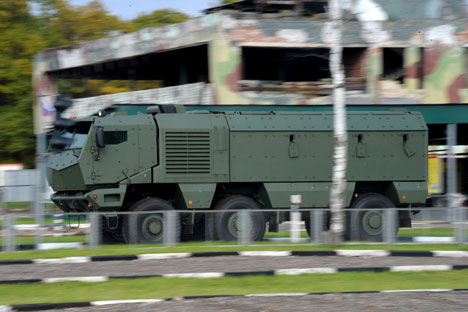 KAMAZ truck "Typhoon" being displayed during the KAMAZ motor output show at the testing grounds on the premises of the interior troops' operations brigade, Moscow Region. Source: RIA Novosti