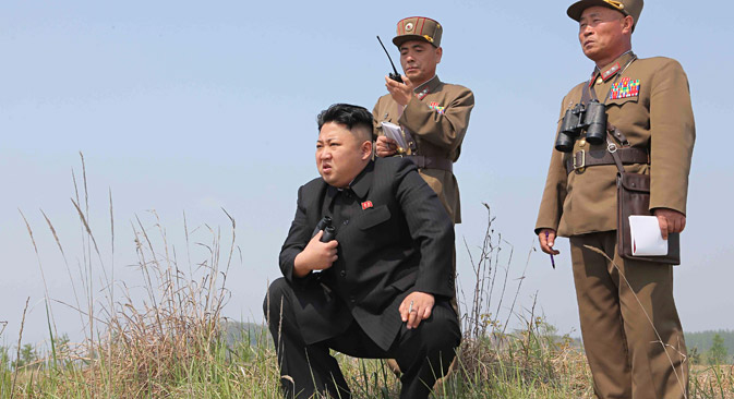 North Korean leader Kim Jong Un (C) guides the multiple-rocket launching drill of women's sub-units under KPA Unit 851, in this undated photo released by North Korea's Korean Central News Agency (KCNA). Source: Reuters North Korea beats Russia to title of United States’ ‘greatest enemy’>>> 