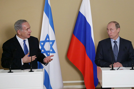 Vladímir Putin y el primer ministro israelí Benjamín Netanyahu en un encuentro bilateral. Fuente: AFP / East News