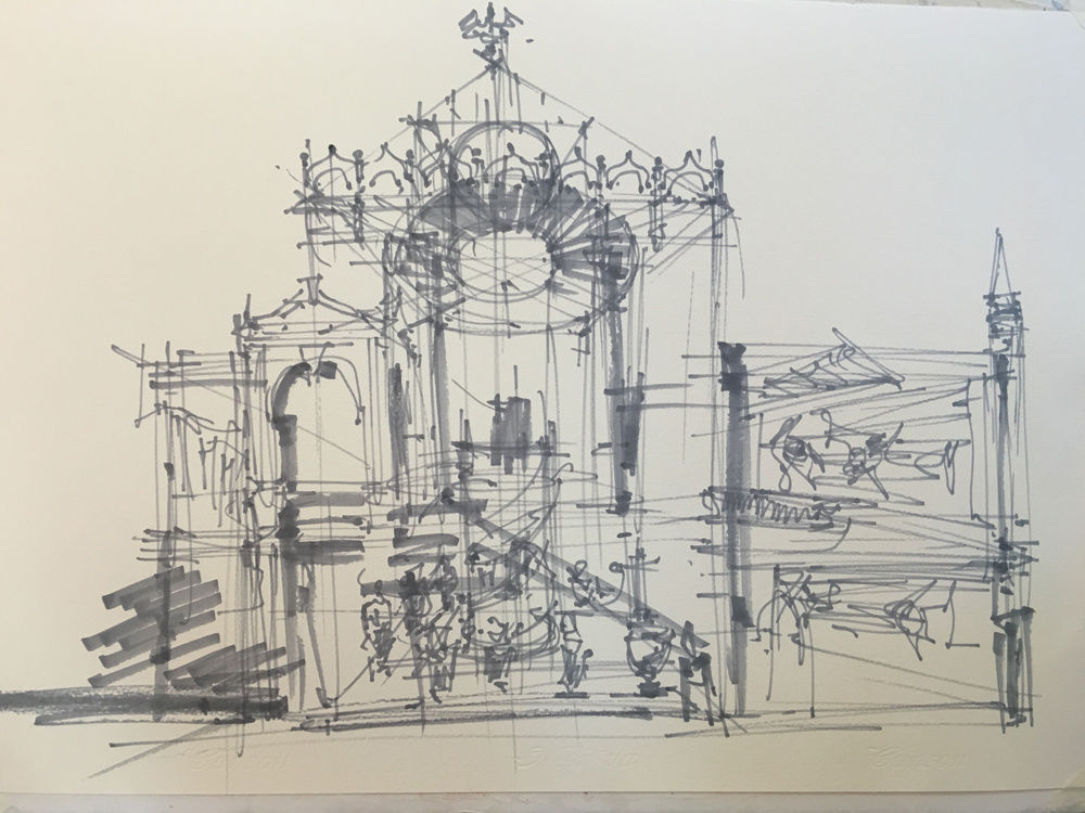 A sketch from an exhibition of work by Sergei Kuznetsov