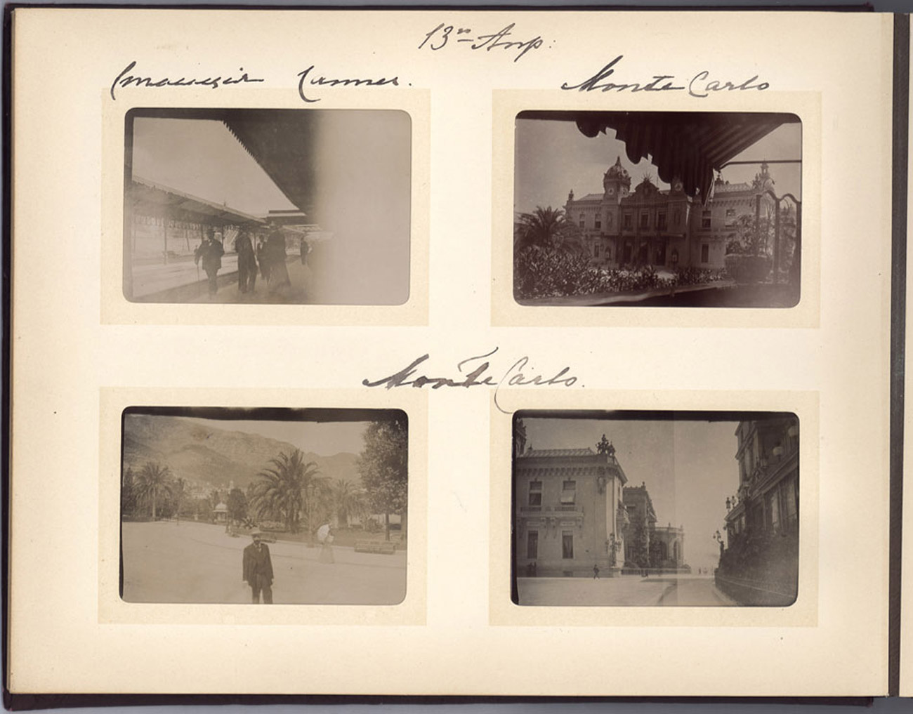 Album photos de la grande duchesse Ks&eacute;nia.&nbsp;L&rsquo;album contient dix photos avec vues de Monte Carlo r&eacute;alis&eacute;es par la grande duchesse le 13 avril 1898.n