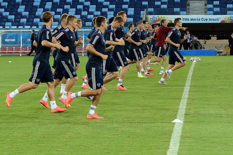 Pemain tim nasional sepak bola Rusia dalam Piala Dunia Brasil 2014. Foto: RIA Novosti