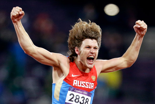 Ivan Ukhov reacts to his gold medal Russia Beyond