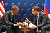 Russia's President Dmitry Medvedev and his American counterpart Barack Obama at the 2012 Nuclear Security Summit in Seoul. Source: AP