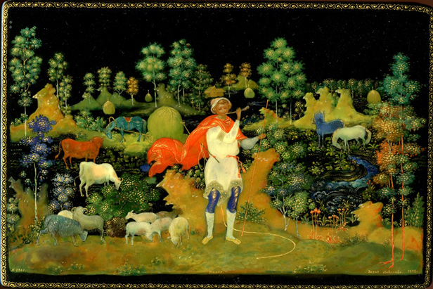 Palekh Miniature Painting Depicting Russian Fairytales Russia