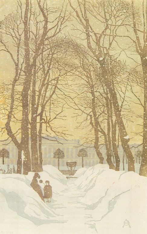 アンナ・オストロウモワ＝レベデワ作『夏の庭園、冬の景色』＝ロシア美術館の提供\n