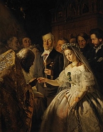 바실리 푸키레프 ‘어울리지 않는 결혼’(Неравный брак, 1862). (사진제공=국립 트레티야코프 미술관/Wikipedia.org)